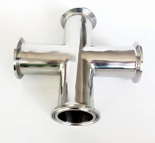 63mm Pipe OD x 2.5" Tri Clamp Cross 4 Ways Splitter SUS 304 Stainless Fitting Homebrew Beer Wine