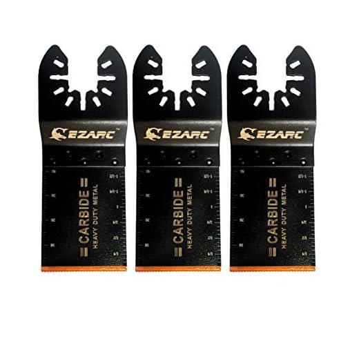 EZARC Oscillating Saw Blades, Carbide Multitool Blades Heary Duty for Hard Material, Metal, Nails. Bolts. Screws, 3-Pack