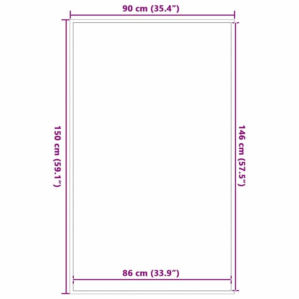 Zerbino antracite, 90 x 150 cm, robusto polipropilene trapuntato con fondo in PVC antiscivolo, design moderno per ingresso, corridoio e terrazza coperta
