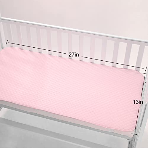 Pleasant Boulevard | Portable Waterproof Baby Changing Pad Liner, Washable Reusable Changing Table Cover Made With Breathable Tpu, 27X13In (Pink, 3 Count) #TOP6