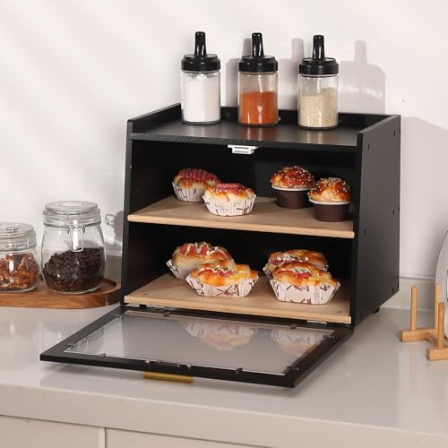 Aptliton Bamboo Bread Box - Stylish Kitchen Countertop Storage Container with Lid, 39 x 25 x 30 cm - Image 6