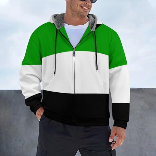 Manteau parka imprimé drapeau sweat à capuche zippé hommes - 2