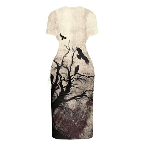 Image of Short Sleeve Dress for Women,Sexy Bodycon Dress,Plus Size Slit Dress,String Design s-4xl