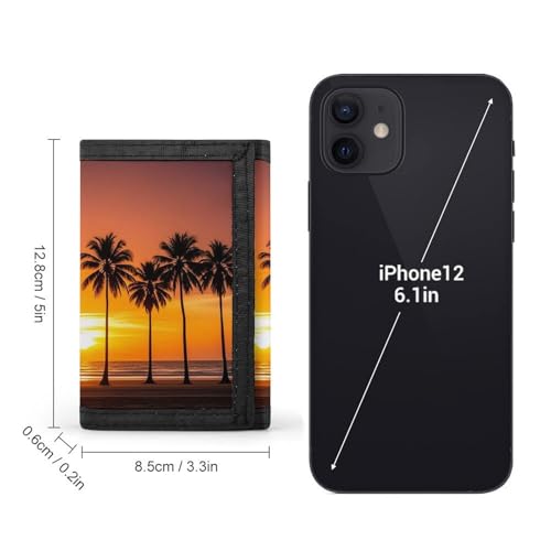 Wallet for Men - Slim Trifold Wallet, Tropical Sunset Beach Money Clip, Coin Purse with 8 Credit Card Holder2