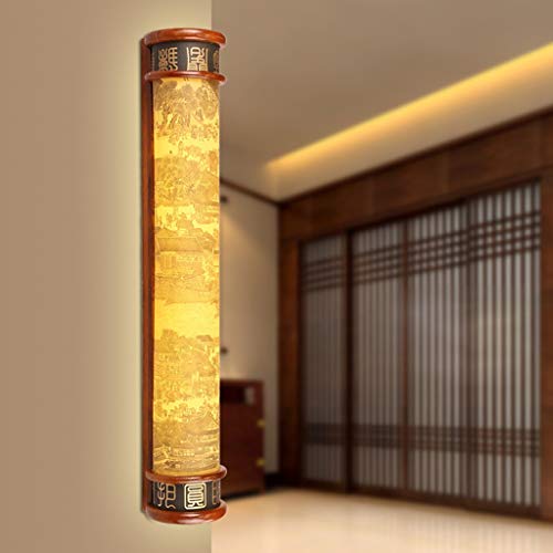 Luz de baño LED para espejo y pasillo con diseño de madera natural 6