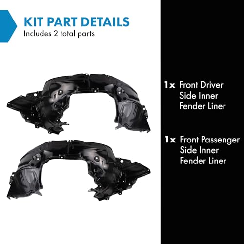 Image of TRQ Front Inner Fender Liner Set Compatible with 2013-2019 Nissan Sentra NI1248133 NI1249133