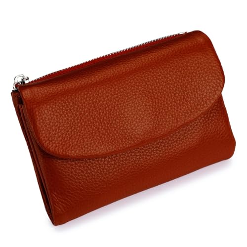 Joyfullygo Wallet, Unisex Pebble Leather Wallet, Unisex Clutch Bags Can Hold Coins Id Cards, With Credit Card Holder (One size,Red-a)
