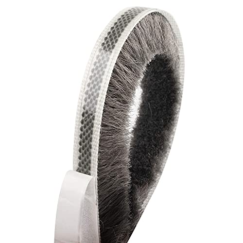 Tambee Self-Adhesive Pile Weatherstripping Brush Weather Stripping For Door & Window 2Pcs(16.5 Ft, Grey) #TOP2