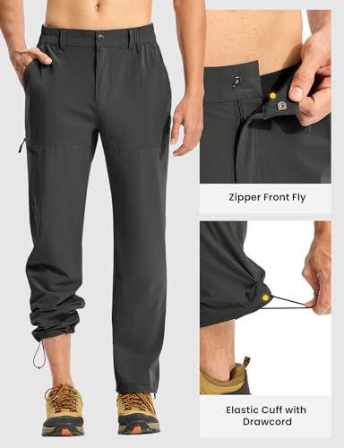 TBMPOY Men's Lightweight Hiking Pants Quick Dry 4 Pockets Stretch Water Resistant Travel Fishing Convertible Zip Cargo Jogger3