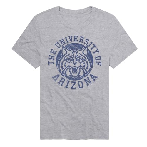 University of Arizona Wildcats Classic Retro Stamp Logo Official NCAA Classic Ring-Spun T-Shirt Unisex for Men & Women, Athletic Heather, Medium