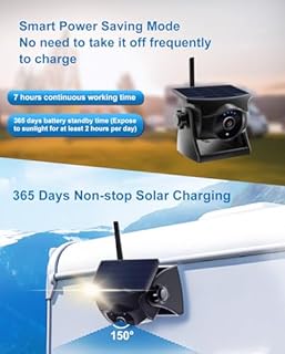 1080P Solar Magnetic WiFi Backup Camera,Wireless Hitch Camera with Night Vision, 365-Day Standby, Rechargeable Battery, Low Power Consumption,Rear Front View for RV, Trailer, Car for Phone Pad Android