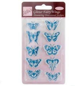 Confezione Da 6 Farfalle In Nylon Con Dettagli Glitterati, Decorazioni A Farfalla (rosso