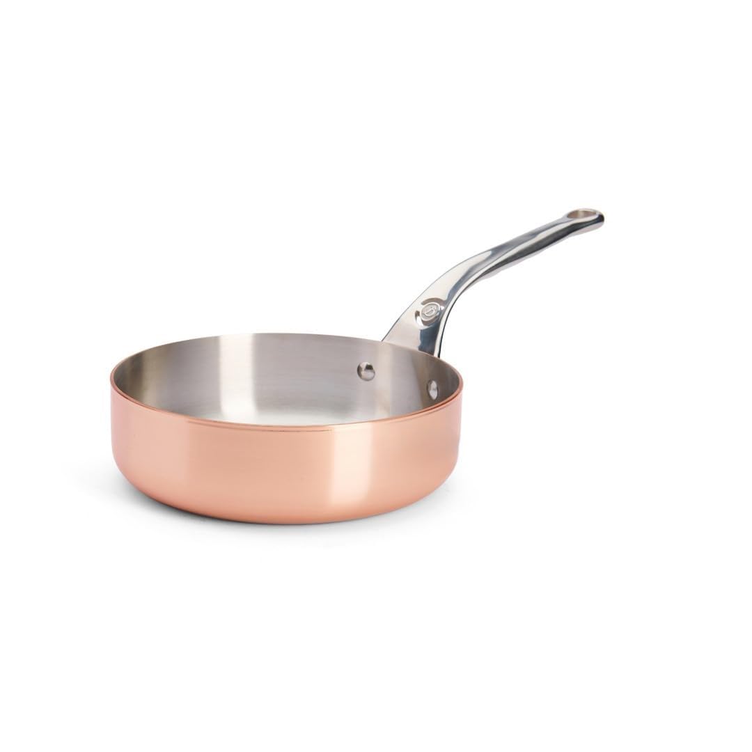 DE BUYER 6436.24, sauteuse bombée cuivre inox, Ø 24 cm, 3,1 L