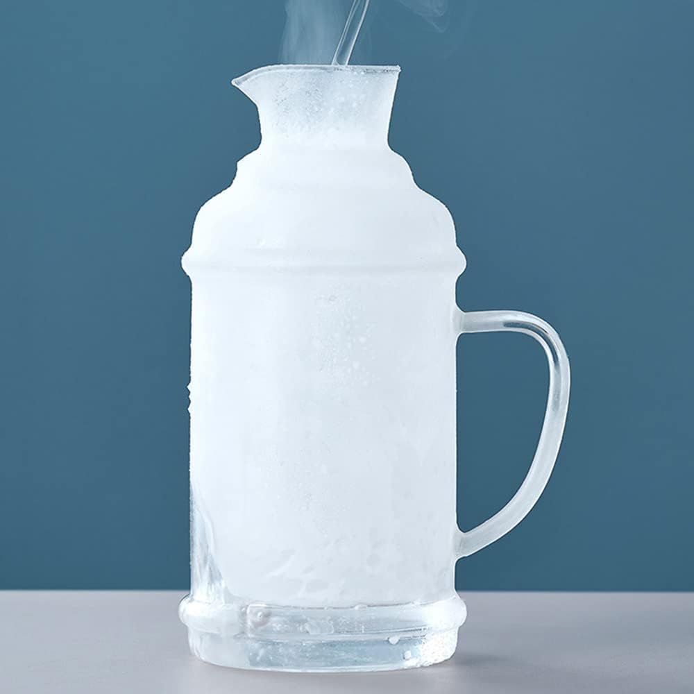 SLLS 2リットル耐熱ガラスポット 冷蔵庫対応 ドリンクピッチャー 保冷 麦茶ポット 大口径 大容量 透明 お手入れ簡単 家庭用