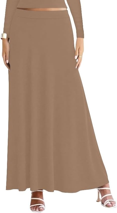 Sweet Hearts Maxi Skirts for Women- Elastic Waist Casual Comfy Flare A-Line Long Skirt XS-XL Made in USA