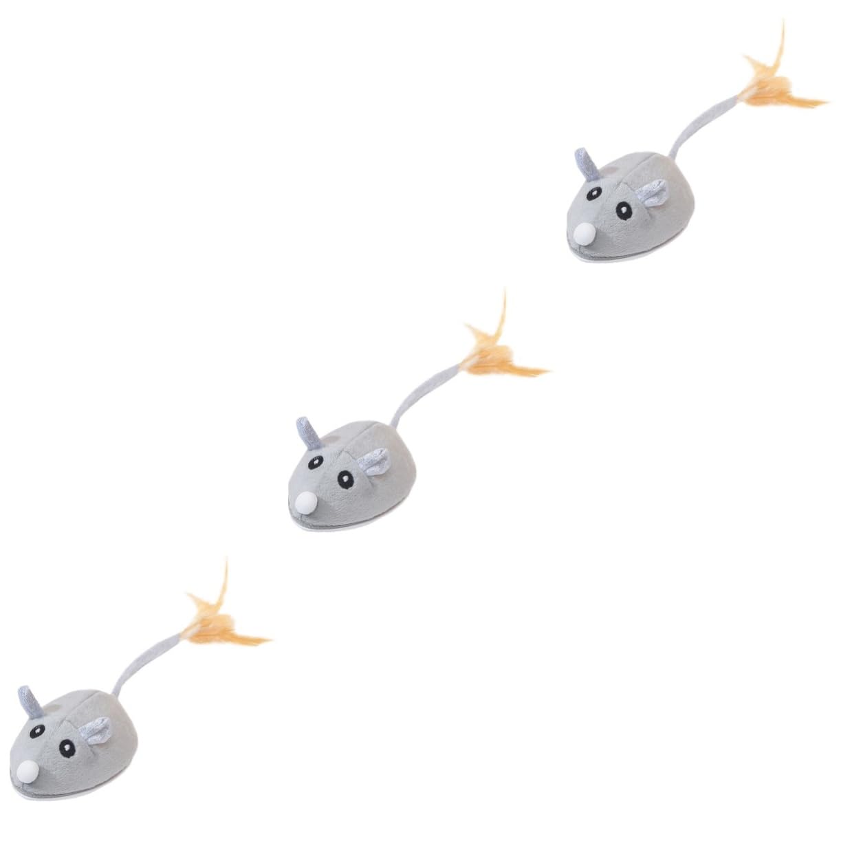 Happyyami 3 Piezas Juguete del Gato del Ratón Gatito Juguetes Pequeño Ratón De Juguete Juguetes para Mascotas Perezoso De Peluche Juguete Gatito Felpa Ratón Gato USB Plastico Abs