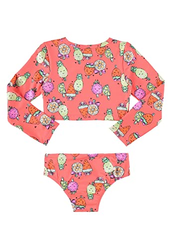 Biquíni Infantil Manga Longa Estampado FPS 50 Quimby Menina, Laranja, 06