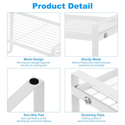 Meuble de rangement empilable blanc 41 cm avec structure stable PATIKIL - 6