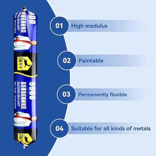 Image of Waterproof Silicone Sealant Adhesive 750 gm for Roof Crack & Leakage Repair - Flexible Weather Resistant Joint Filler,Metal, Steel, Aluminum, Tiles, Cement & Water Tanks