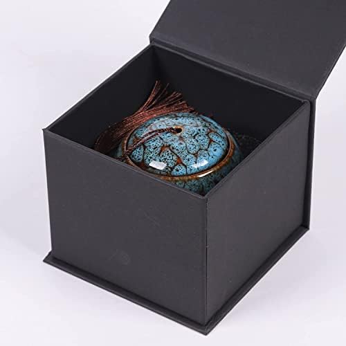 Youdear Service Small Urn for Human Ashes - 6 cm Handicrafted Urn - Beautiful Tiny Keepsake Urns - Mini Urn Made of Ceramic - Urn for Dog Ashes Cat Ashes Pet Ashes - Pet Cremation Urn (Blue)