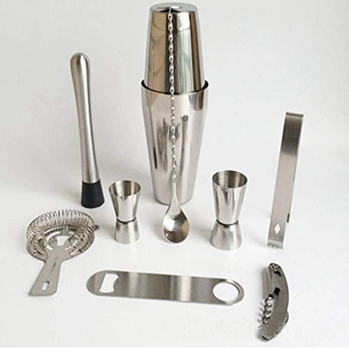 Set 9 piezas coctelera de acero inoxidable 750 y 600 ml