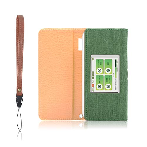 LOE(ロエ) UQ W06 Speed Wi-Fi NEXT モバイルルーター ケース 【キャンバス素材】保護 フィルム 付 (グリーン)