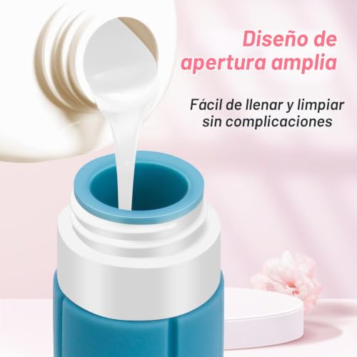 Miniatura 6 de Alyvisun 4 Piezas Botes Viaje Rellenables, 100ml Botellas De Viaje Silicona A Prueba De Fugas, Envases Viaje Para Champú, Loción, Cosméticos