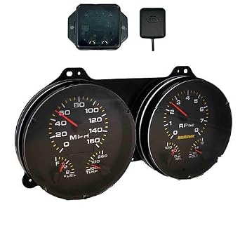 1968 Camaro Analog Gauge Panel Direct Replacement, Black Faceplate, GPS Speed, Water & Oil Press Sending Units Included AP4000-S9020