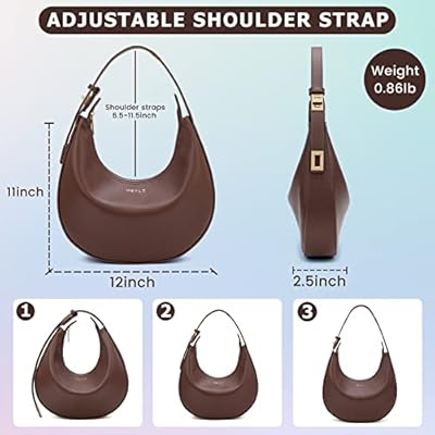 Keyli Shoulder Bag for Women Stylish Casual Clutch Purses for Women 3 Ways Adjust Strap Hobo Handbags with Zip Closure