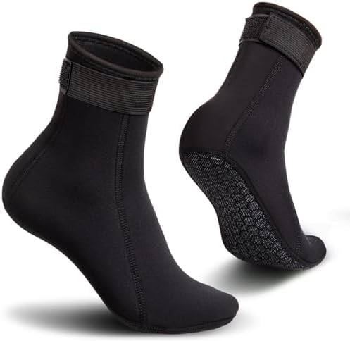 Meias de água de praia de 3 mm, meias de neoprene para esportes d...