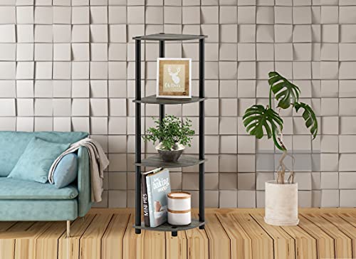 Image of Ash & Roh 4-Tier Corner Display Rack Multipurpose Shelving Unit,Display Rack Shelf, Shelving for Bedroom, Living Room. (H-3.7 Ft | W-2 Ft | D-1 Ft) (4-Tier Corner Rack)