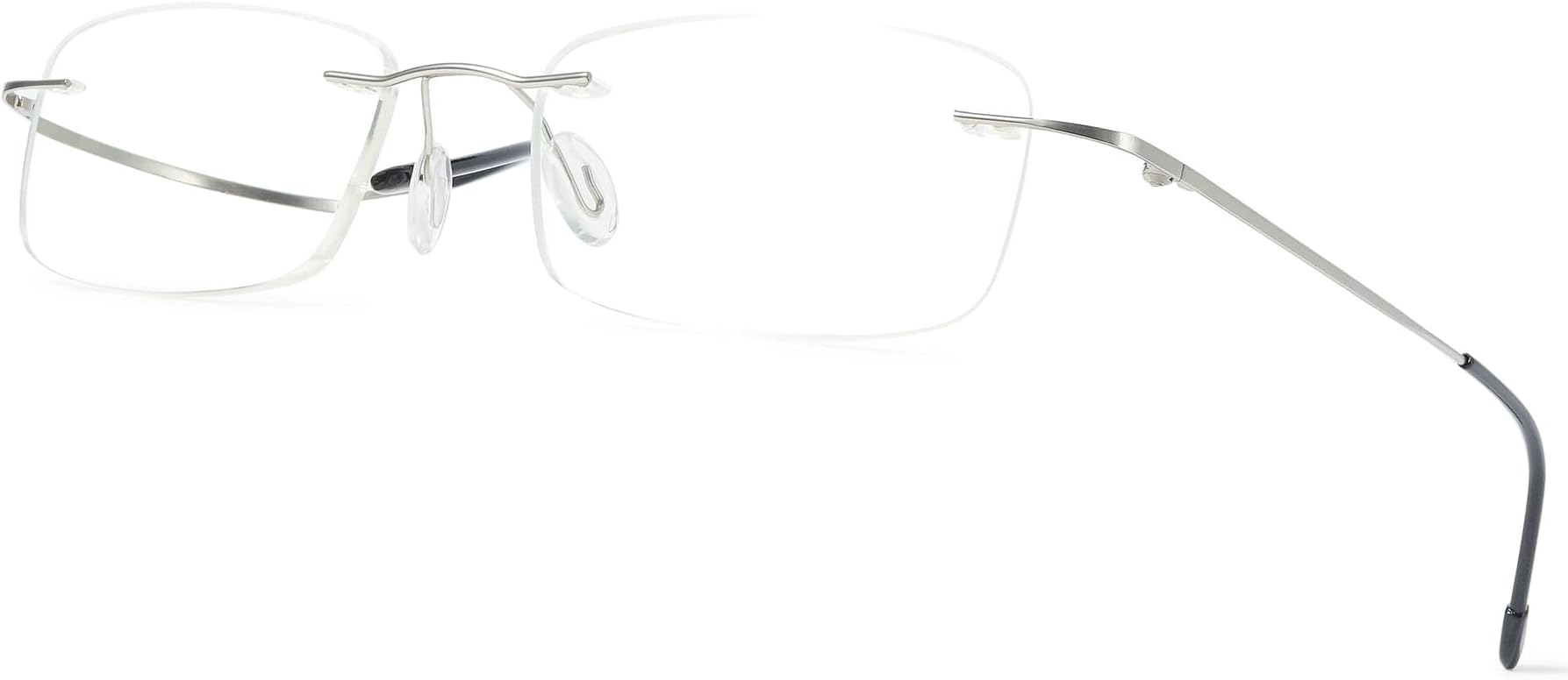 Rimless Reading Glasses Blue Light Blocking Ultralight Metal Men Rectangular Reader Aid Anti Blue Eyeglasses