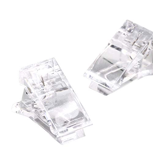 Nail Tips Clips for Quick Building Polygel, 10PCS Plastic Transparent Nail Forms Nail Tips Clip for Finger Nail Extension UV LED Builder DIY Manicure Nail Art Tool