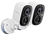 2.5K Wireless Magnetic Home Security Cameras 2-Pack, Outdoor WiFi Non-Subscription AI Person Detection, 4MP Color Night Vision, Full Duplex 2-Way Audio, IP66 Waterproof Battery Powered