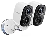 2.5K Wireless Magnetic Home Security Cameras 2-Pack, Outdoor WiFi Non-Subscription AI Person Detection, 4MP Color Night Vision, Full Duplex 2-Way Audio, IP66 Waterproof Battery Powered