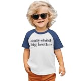BOUTIKOME Promoted to Be Big Brother Shirts Toddler Baby Boy Announcement T-Shirt Summer Tops Short Sleeve Tees(Blue,4-5T)