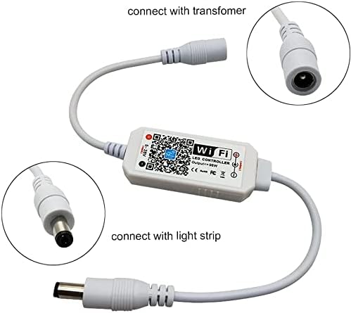 Miniatura 6 de Controlador WiFi inteligente LED, tira de luces LED de un solo color, controlador WiFi compatible con Android iOS, tira de luz LED de 5-28 V 96 W,