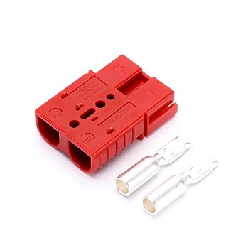 Elecbee 2 Way Power Connector Quick Connect Disconnect 600V 120Amp Battery Cable Connector Red Housing, 2AWG 4AWG 6AWG