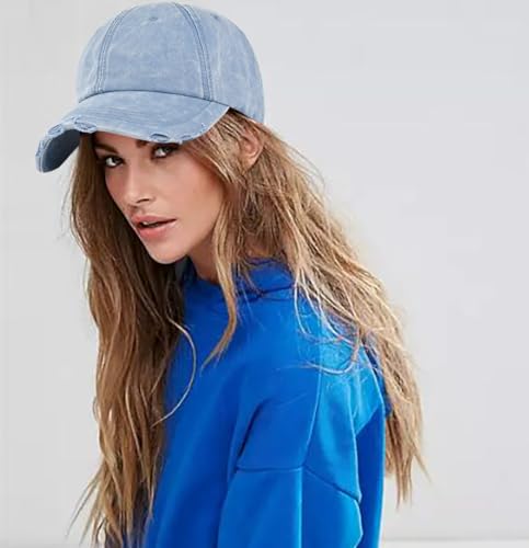 Image of XYIYI Vintage Washed Distressed Baseball Cap Adjustable Cotton Dad Hat for Women Men