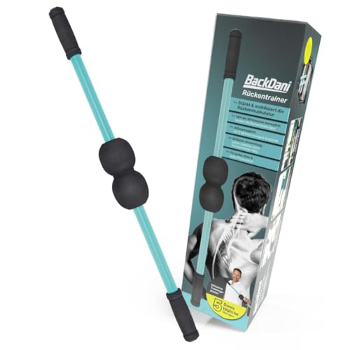 BackDani Wirbelsäulen-Trainingsgerät zur Mobilisation & Rotation | Rückenmuskel Training für mehr Beweglichkeit & Stabilität | Ergonomisch rutschfeste Griffe inkl. Trainingsposter Back Dani