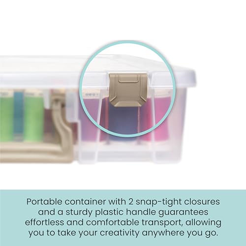 ArtBin Super Satchel Thread Box - Versatile Thread Storage for Sewing, Embroidery, and Quilting - 108 Pegs, Portable Design, Compatible with ArtBin Accessories - Made in USA, Transparent and Compact by ArtBin - Image 5