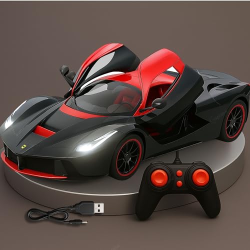Image of GRAPHENE 1:16 Big Size Remote Control Car for Kids Rechargeable High Speed Racing Wall Car Toy Boy 3-10 Years Openable Door Super Sports RC Car with Led Light Realistic Miniature Model Vehicle Toy