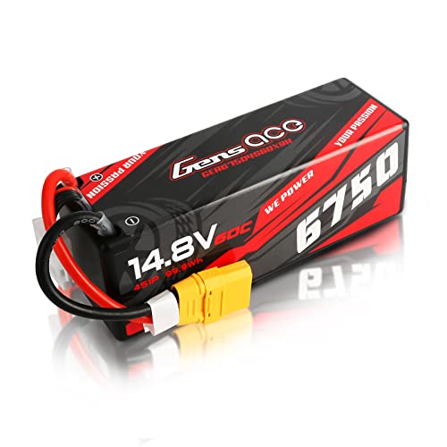 Gens Ace 4S LiPo batería 14.8V 60C 6750mAh batería de Estuche rígido con Conector XT90 para la mayoría de los Coches RC a Escala 1/8 thumbnail