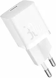 Carregador Baseus Turbo Gan5 Usb-c Para iPhone E Android (Branco, 30W)