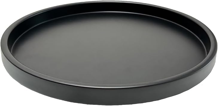 Round Black Metal Candlestick Tray, Decorative Serving Tray, Candle Holder Tray for Wedding Table, Dinning Table Decorations11.5 inches