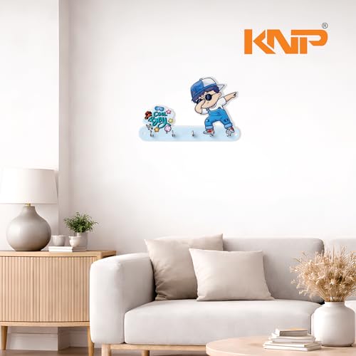 Image of KNP Art Acrylic Key Holders, Premium HD UV Printed, Multipurpose Key Stand for Home, Office Decor, Weather Proof, Anti-Rust, Wall Mounted Key Holder, Cartoon Theme, (Cool Boy)