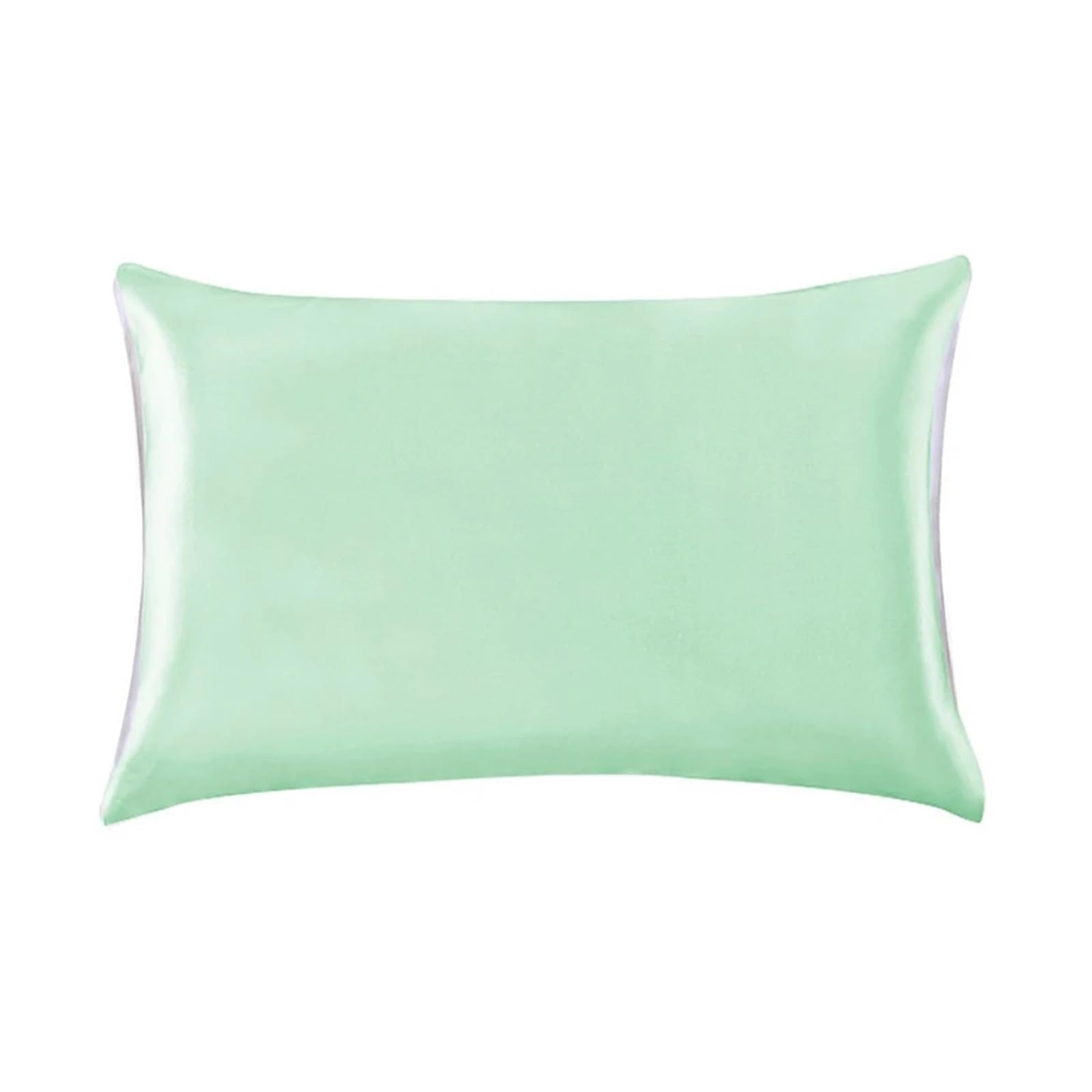 Taie d'oreiller en soie haut de gamme de couleur verte 50x75