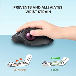 Perixx PERIMICE-717 - Mouse wireless Trackball integrato da 1,34", con funzione di puntamento, 5 pulsanti programmabili, 2 livelli DPI