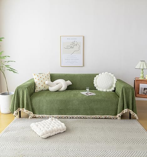 HANDONTIME Green Sofa Cover Vintage Couch Cover for Dogs 71