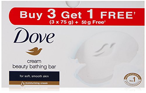 Image of Dove Cream Beauty Bathing Bar, 75g (Pack of 3) with Free 50 g
